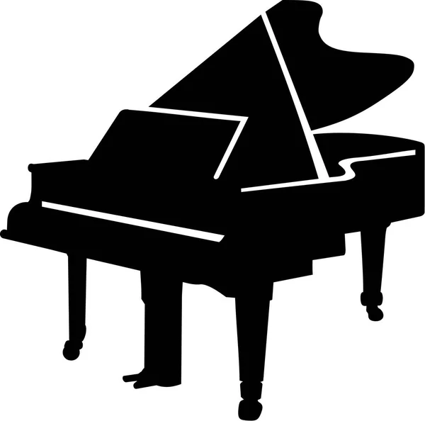 Piyano siluet — Stok Vektör