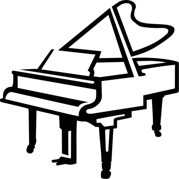 Grand Piano sketch style