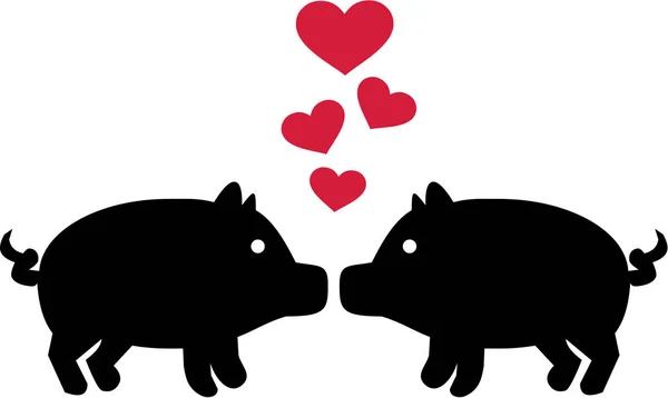 Porcs amoureux — Image vectorielle