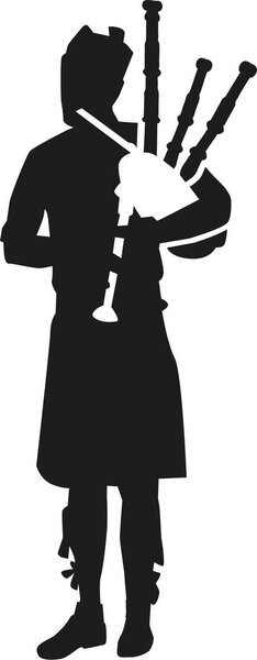 Bagpipe player silhouette