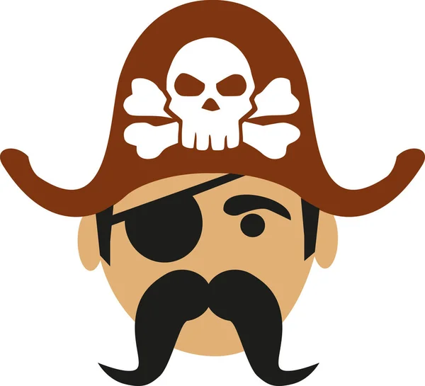 Cabeza de pirata de dibujos animados — Vector de stock