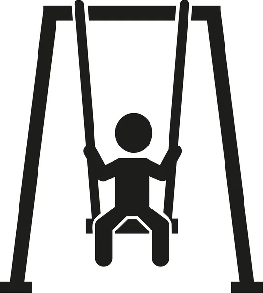 Swing icono parque infantil — Vector de stock