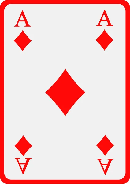 Jugando carta diamante as — Vector de stock