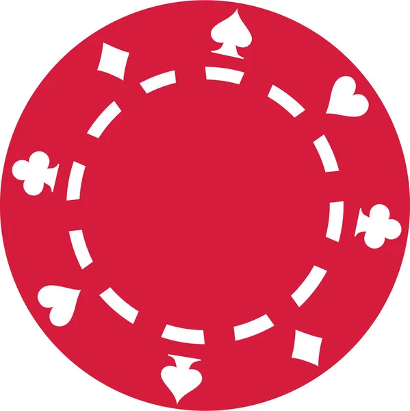 Červená Poker hazardní čip — Stockový vektor