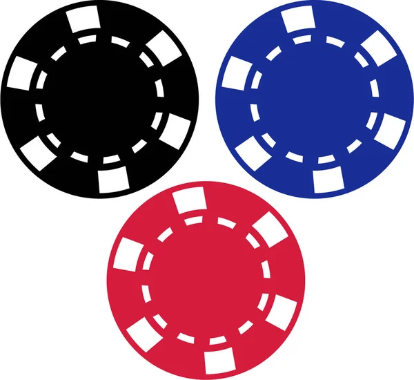 3 つのギャンブルのチップ — ストックベクタ