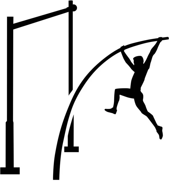 Спортсмен в прыжках с шестом — стоковый вектор