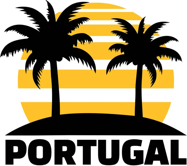 Portugal con palmeras — Vector de stock