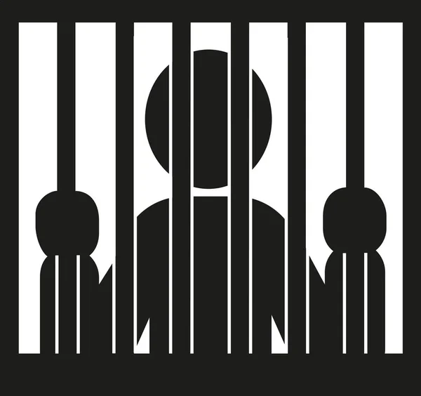 Prisonnier. Icône derrière les barreaux . — Image vectorielle