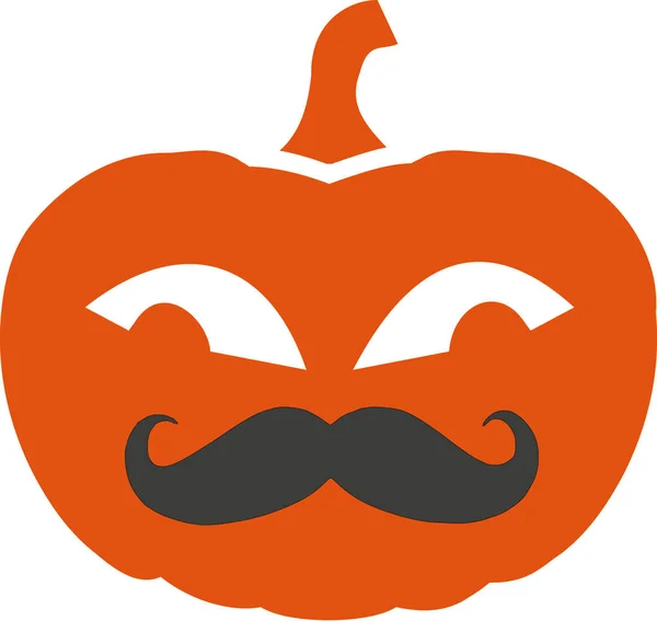 Calabaza de Halloween con bigote — Vector de stock