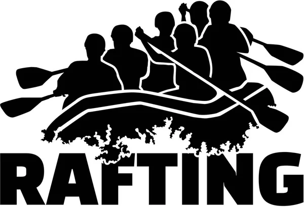 Rafting emberek csoportja — Stock Vector