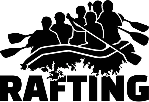 Grupo de personas Rafting — Vector de stock