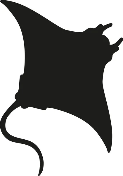 Manta Ray silhouette — Stock Vector