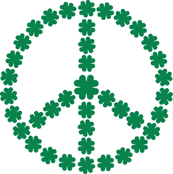 Peace sign of shamrocks — Stock Vector