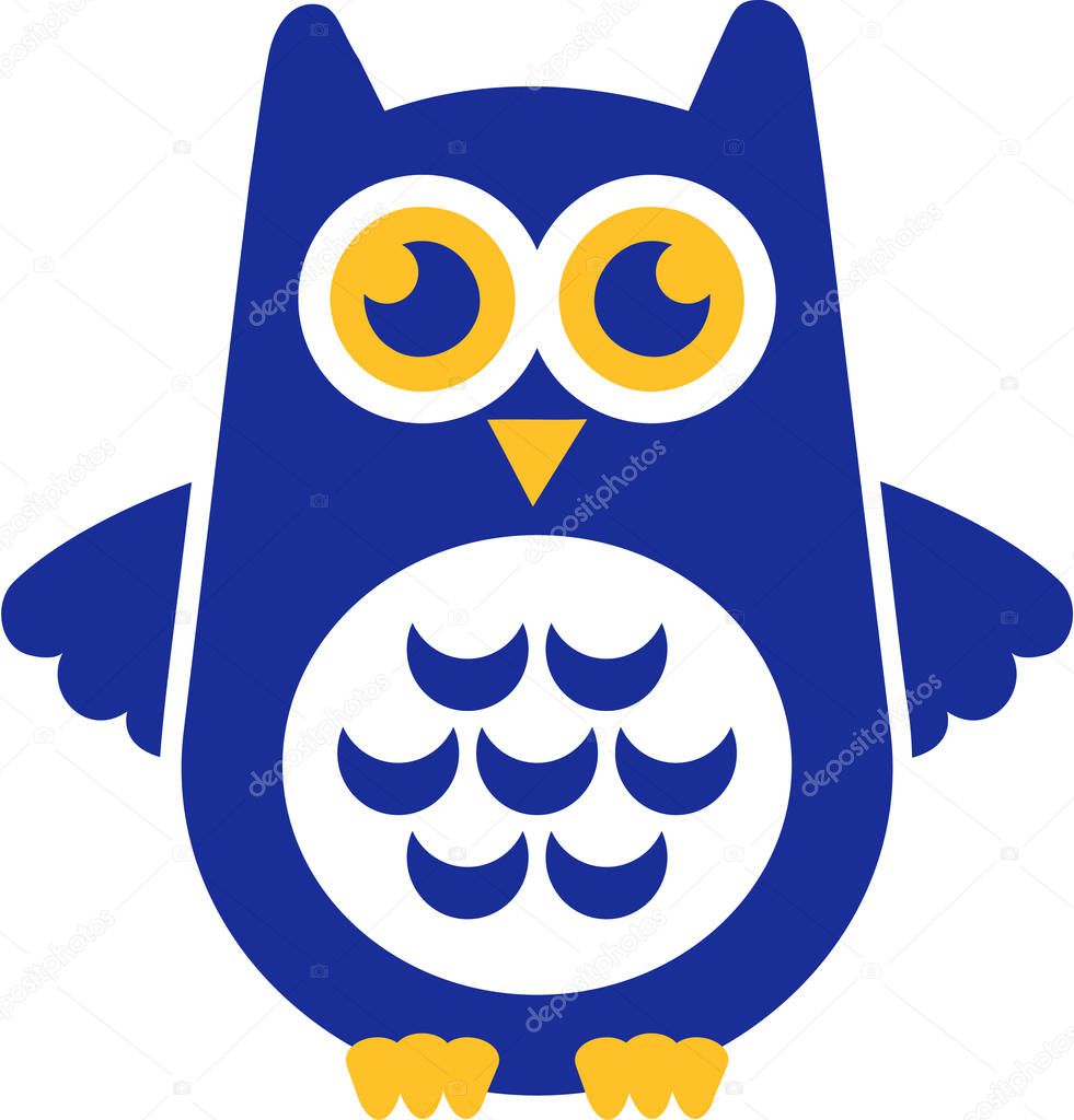 Blue Owl with wide wings