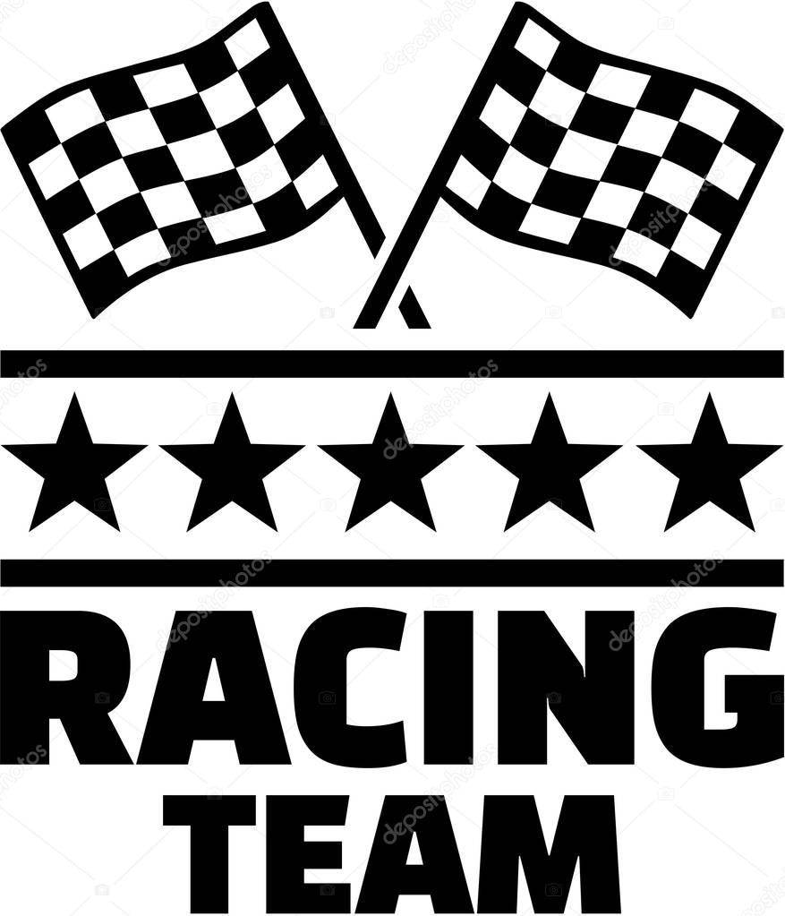 Racing Team with goal flags