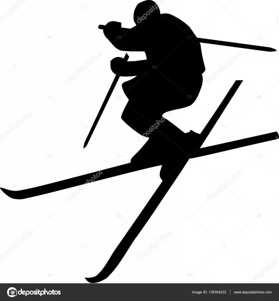 Ski Jumping Silhouette Stock Vector Image By C Miceking