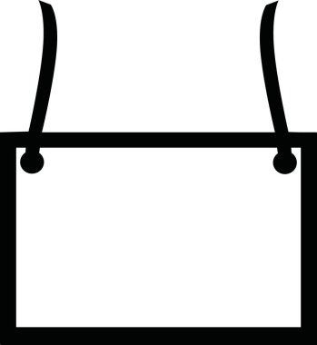 Plaka asılı. Boş kendi iletileri için.