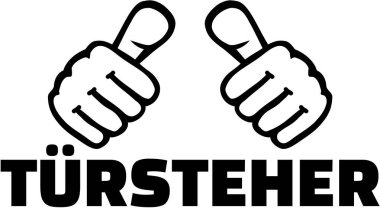 Başparmak ile güvenlik. Alman T-Shirt tasarım.