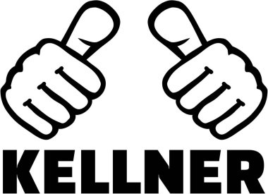 Başparmak ile sunucu. Alman t-Shirt tasarım.