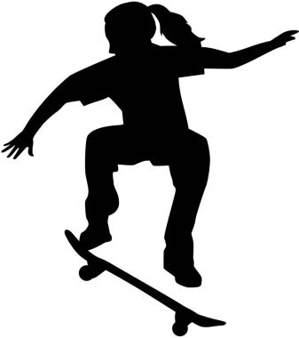 Bayan kaykaycı vektör