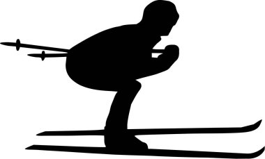 Yokuş aşağı Kayak siluet
