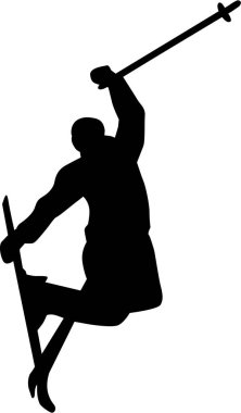 Kayakla atlama siluet