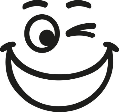 Büyük smiley kaşları ile gülüyor