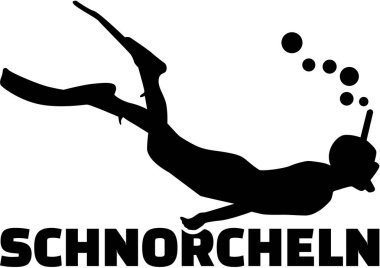 Almanca başlık ile dalış adam