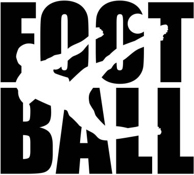 Futbol word ile oyuncu siluet