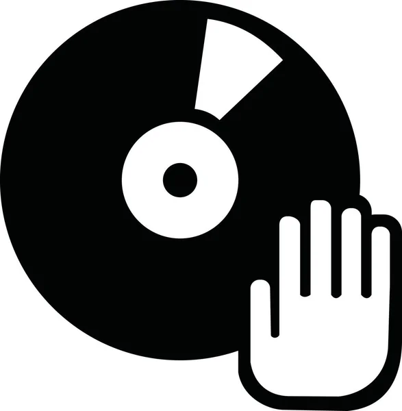 Vinyl record with hand — Stock Vector