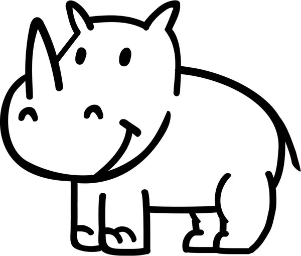 Vector de dibujos animados Rhino — Archivo Imágenes Vectoriales