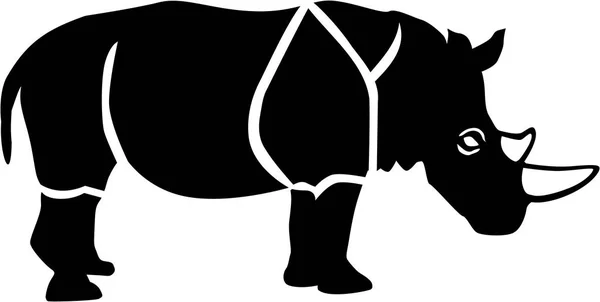 Vettore di silhouette di Rhino — Vettoriale Stock