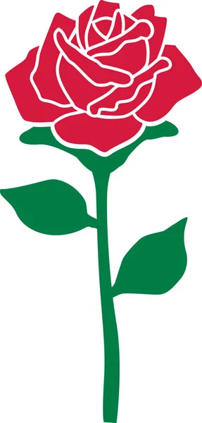 Einzelne Rose mit Stiel — Stockvektor