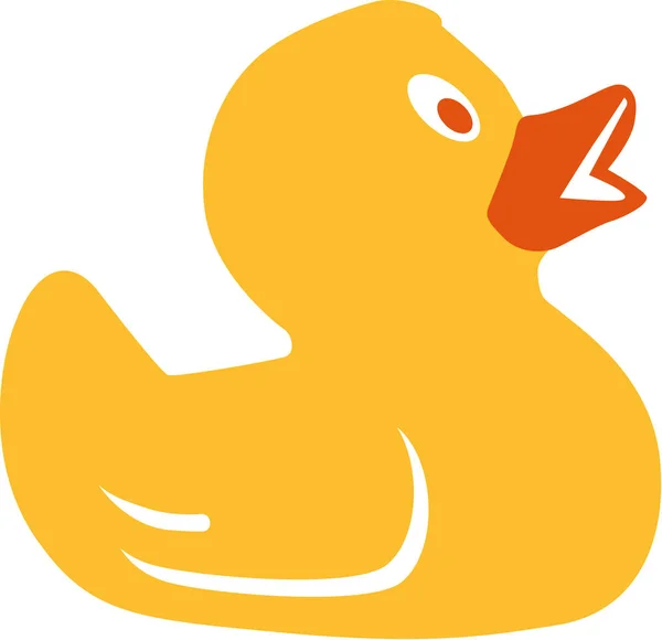 Pato de goma amarillo — Vector de stock