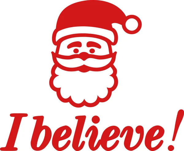 Père Noël tête avec je crois — Image vectorielle