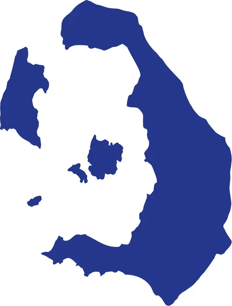 サントリーニ島地図シルエット — ストックベクタ