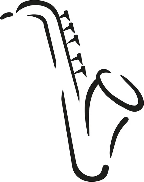 Saxofoon caligraphy stijl — Stockvector