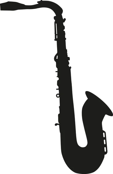 Saxofoon silhouet vector — Stockvector