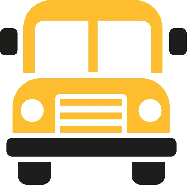 Icône bus scolaire vue de face — Image vectorielle