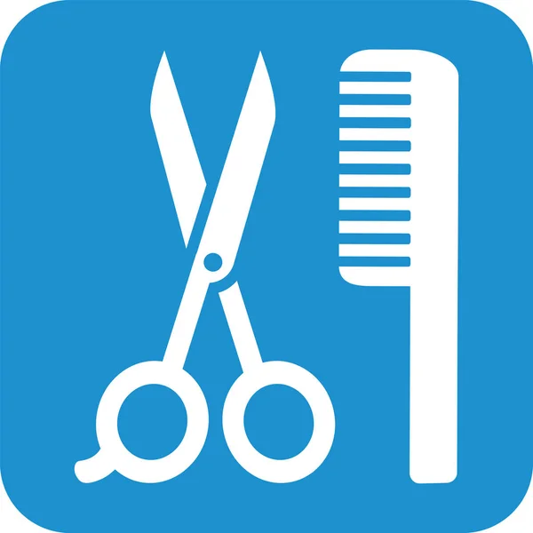 Icon comb and scissor — Stock Vector