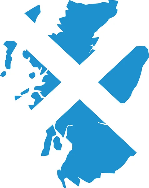スコットランド地図に旗を掲げて — ストックベクタ