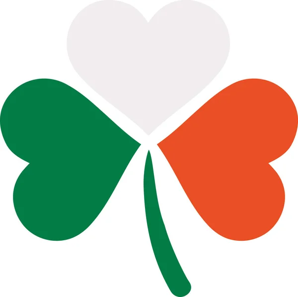 İrlanda bayrağı renklerde üç renk yonca — Stok Vektör