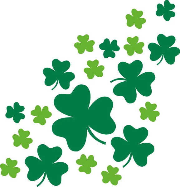 İrlandalı shamrock St Patrick's Day arka plan için yaprakları — Stok Vektör