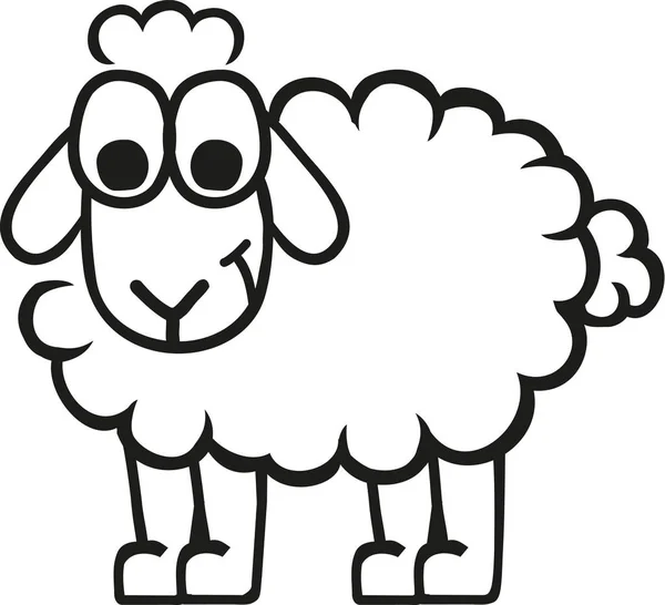 Γελοιογραφία πρόβατα περίγραμμα — Διανυσματικό Αρχείο