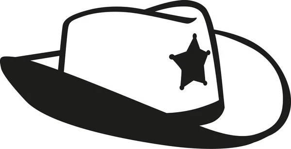 Chapeau de shérif cow-boy — Image vectorielle