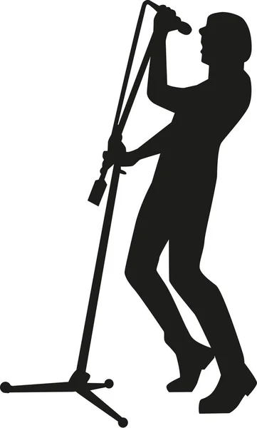 Silhouette du chanteur rock — Image vectorielle