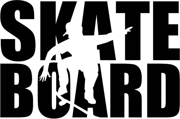 Skateboard-Wort mit Ausschnitten — Stockvektor