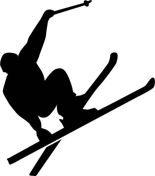 Ski Stunt silhouet — Stockvector