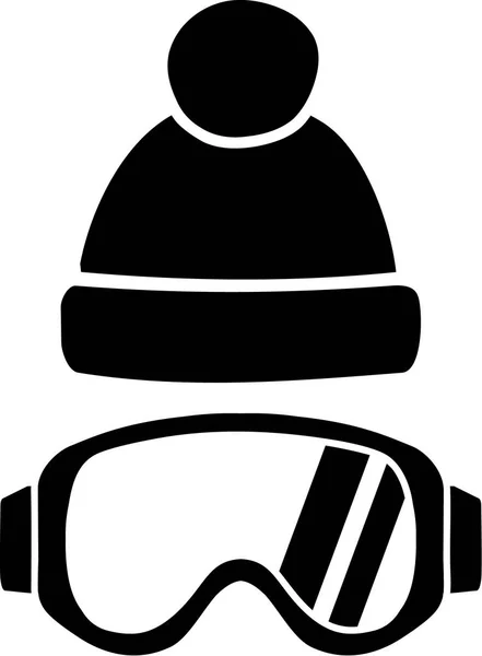 Óculos de esqui com chapéu —  Vetores de Stock
