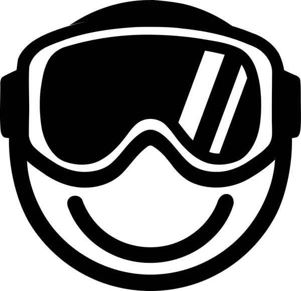 Smiley con gafas de esquí — Vector de stock
